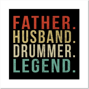 Drummer Dad Vintage/ Father. Husband. Drummer . Legend. Posters and Art